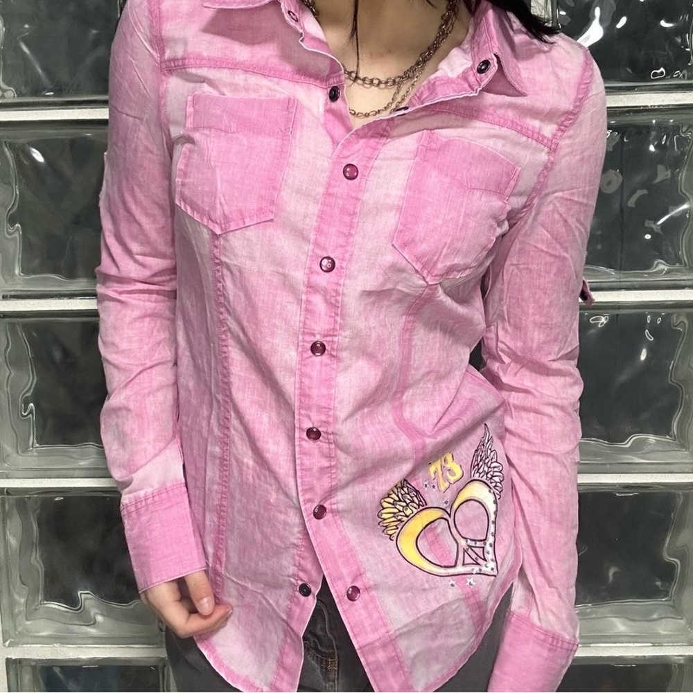 Pink Sinful Button Down Longsleeve